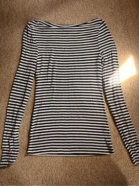 PURE+GOOD Striped Black & White Long Sleeve